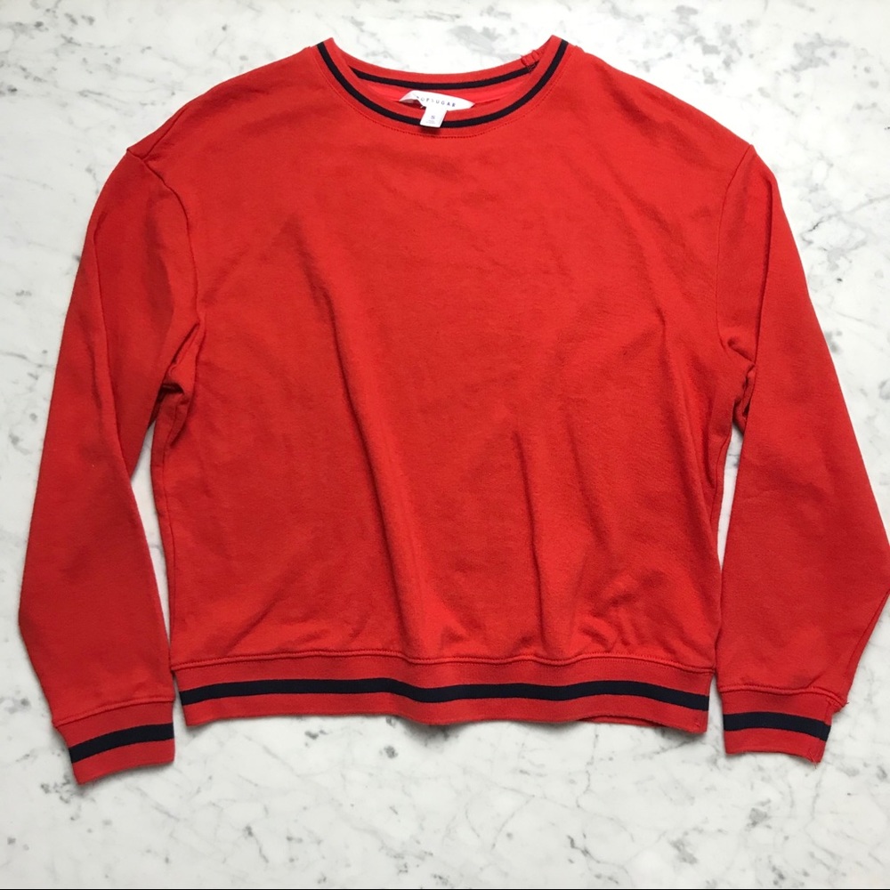 Popsugar Red Crewneck Pullover Sweatshirt Small